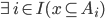 \exists i \in I (x \subseteq A_i)